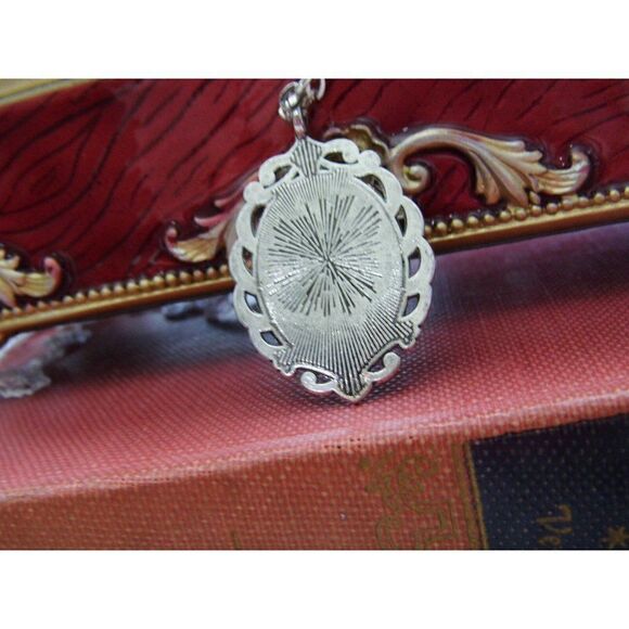 Blue Hummingbird Necklace Pendant Cameo wedding - Picture 7 of 12